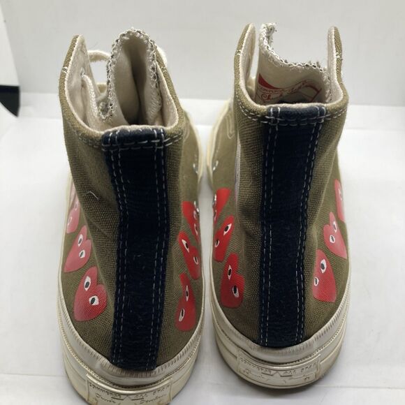 Comme des Garçons Play x Converse Chuck Taylor Mens 8 Multi Heart High Green